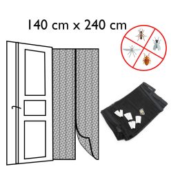 Mágneses szúnyogháló ajtóra 140x240 cm – fekete