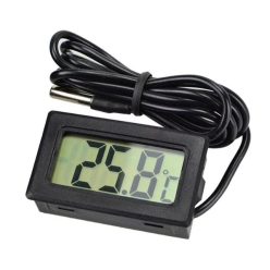   Elektronikus hőmérő LCD kijelzővel, 1 m-es szonda, 48 x 28 x 15 mm, Fekete